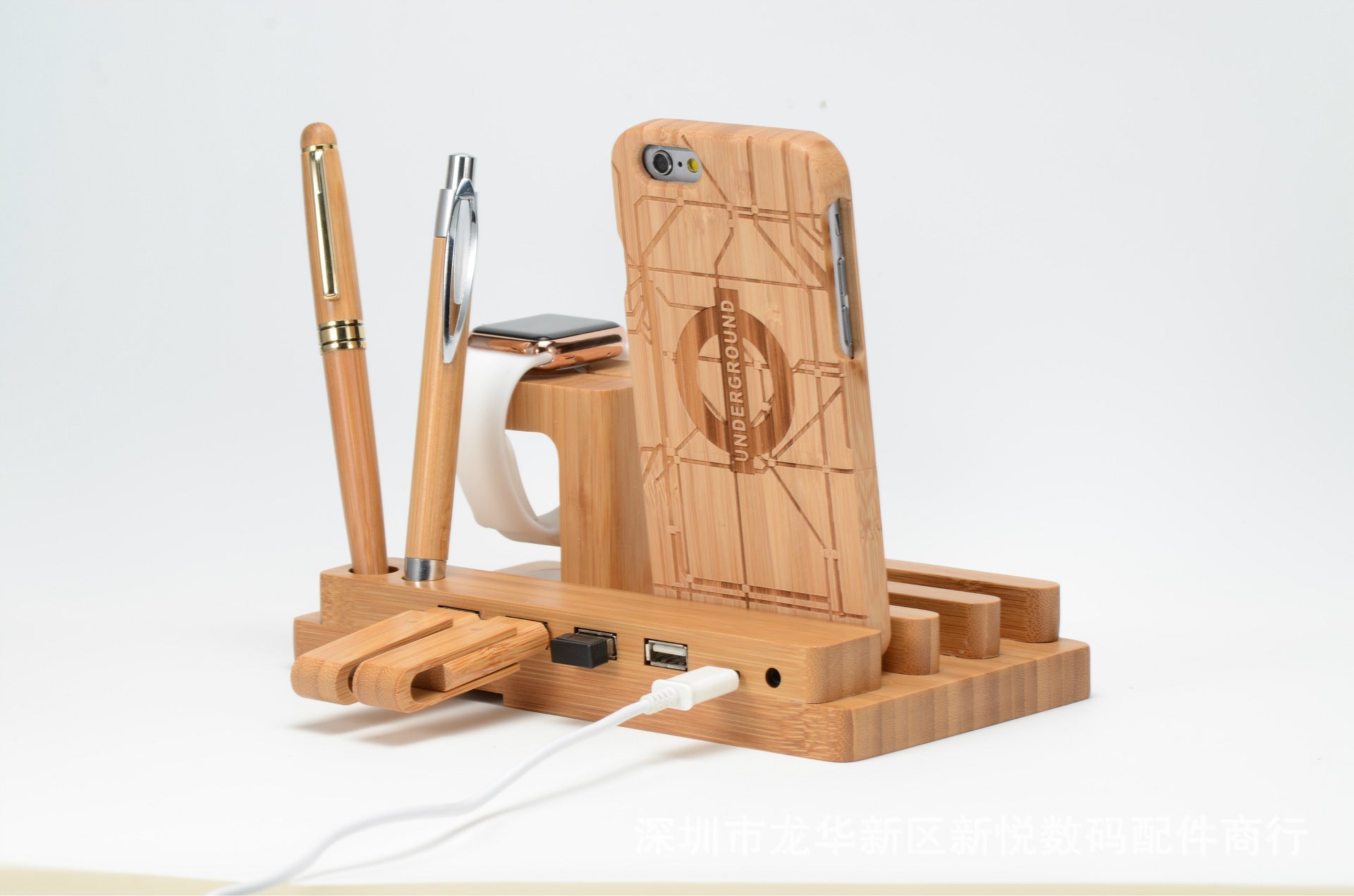 Compatible with Apple , Bamboo,andMobile applewatch bracket charging wooden bracket